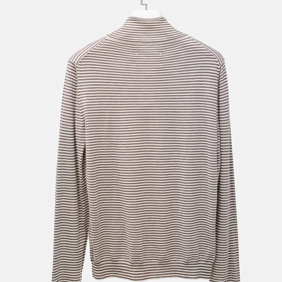 Maison Margiela Brown Striped Wool Turtleneck - Picture 2 of 11